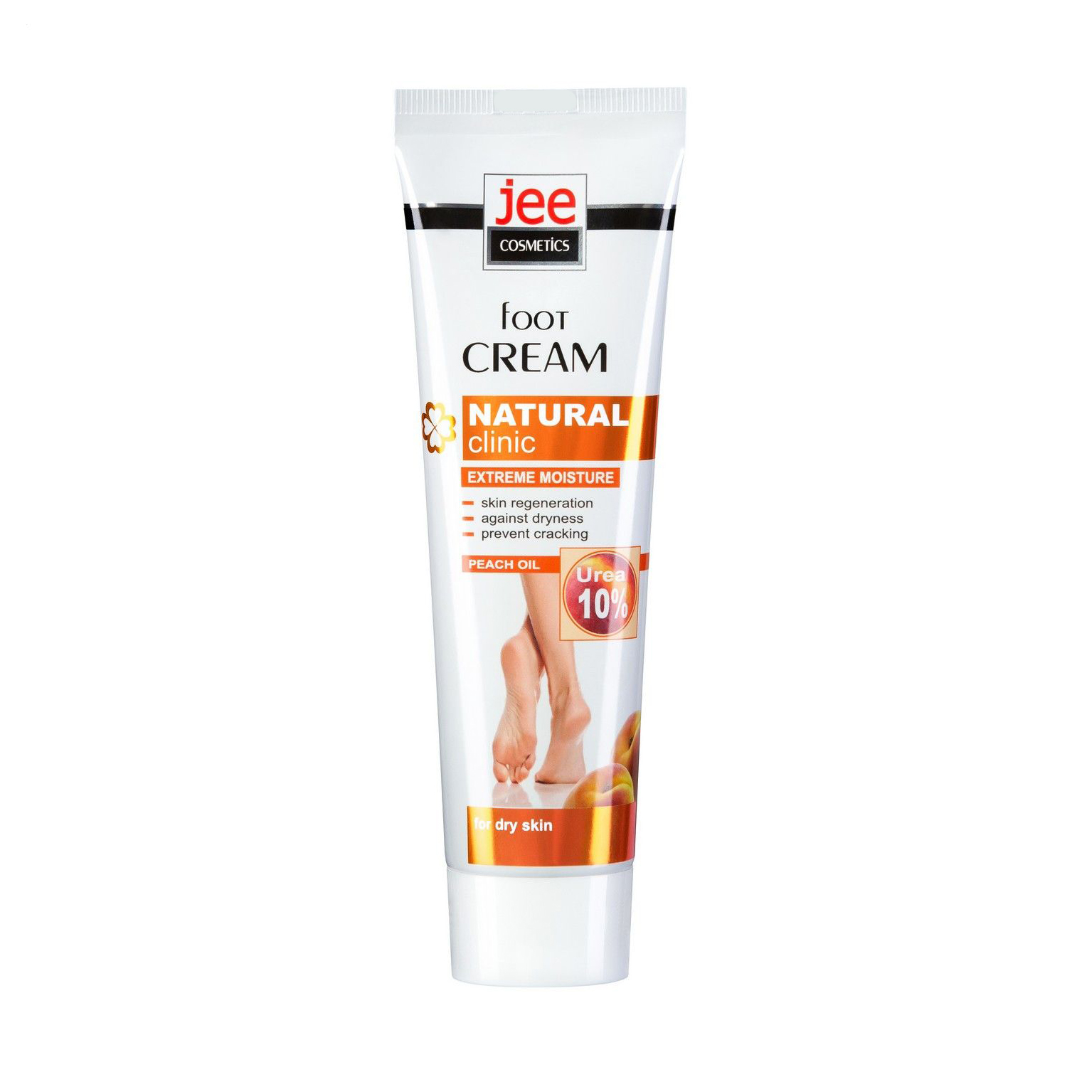 Екстремально зволожувальний крем для ніг Jee Cosmetics Extreme Moisture Foot Cream з персиковою олією, 100 мл